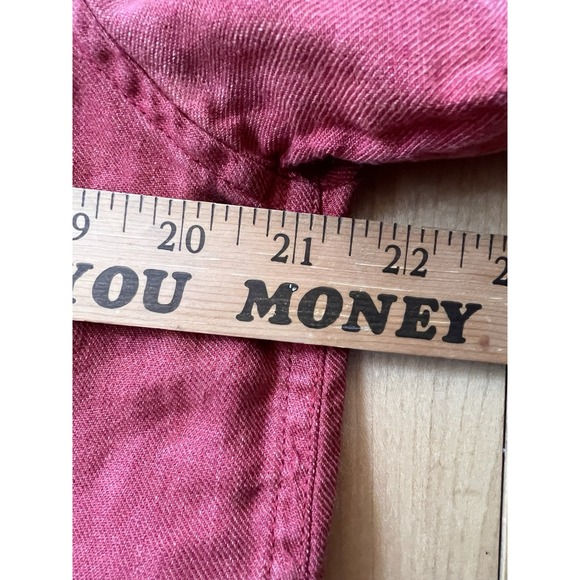 Banana Republic Shirt Mens Large Button Up 100% Linen Beachy Solid Red - Picture 6 of 8